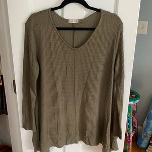 Dark Green Waffle Shirt